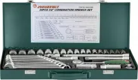 Набор головок торцевых 3/8"DR 6-22мм ключи комбинированные 7-17мм 36предметов Jonnesway S04Н3536S 47394