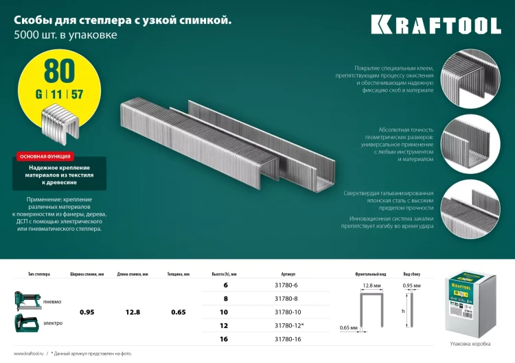Скобы тип 21GA (80 / Pr A / Senco AT) 5000 шт 31780-10 купить в Нижневартовске