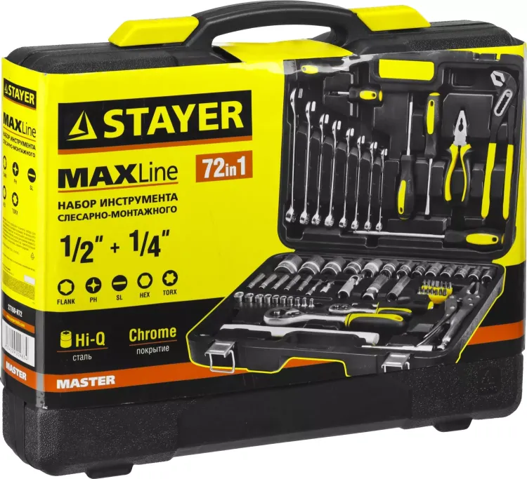 Набор слесарно-монтажного инструмента STAYER "MASTER", 72 предмета 27760-H72 купить в Нижневартовске