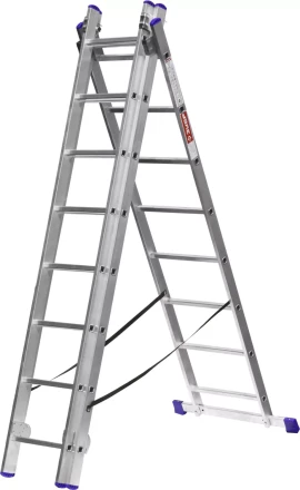 Лестница ЗУБР универсальная, трехсекционная со стабилизатором, 8 ступеней 38831-08 купить в Нижневартовске