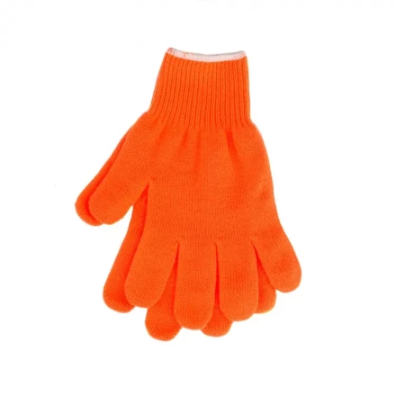Перчатки трикотажные акрил оранжевый оверлок Сибртех 68659 купить в Нижневартовске