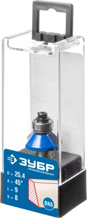 ЗУБР 25.4 x 8 мм, фреза кромочная калевочная (фасочная) №9, Профессионал (28711-25.4) купить в Нижневартовске