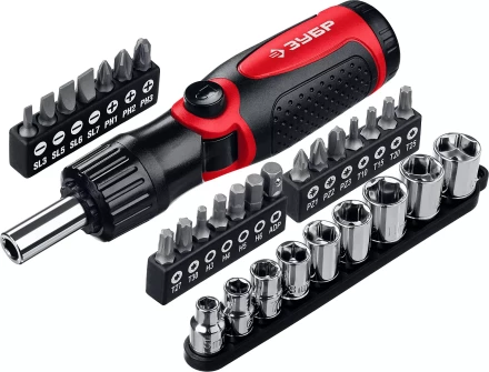 ЗУБР реверсивно-рычажная отвертка с насадками (25161-H31) купить в Нижневартовске