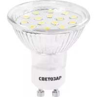 Лампы СВЕТОЗАР светодиодные "LED technology", цоколь GU10, теплый белый свет (3000К), 220В, 3Вт (25) 44560-25_z01
