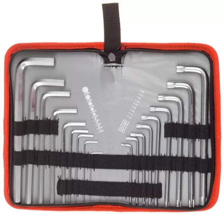 Набор ключей имбусовых ЗУБР "МАСТЕР"Cr-V,нейлон чехол,HEX 1,5-10 мм длинные 9 шт,TORX Т10-Т50  длинные 9 шт 27463-H18 купить в Нижневартовске