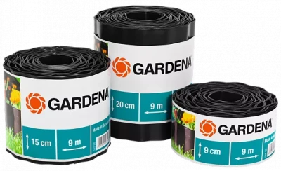 Бордюр черный 20 см , длина 9 м GARDENA