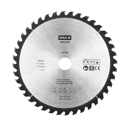 Диск пильный ф250х30 z40 дерево VMX 512435 купить в Нижневартовске