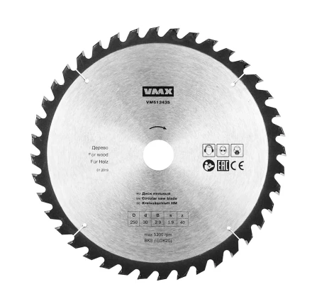 Диск пильный ф250х30 z40 дерево VMX 512435 купить в Нижневартовске