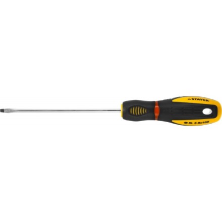 Отвертка STAYER &quot;PROFI&quot; &quot;PROTech&quot;, двухкомп рукоятка, намагниченная, Cr-Mo, SL3,0x100мм 25131-03-10_z02 купить в Нижневартовске