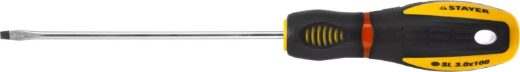 Отвертка STAYER "PROFI" "PROTech", двухкомп рукоятка, намагниченная, Cr-Mo, SL3,0x100мм 25131-03-10_z02 купить в Нижневартовске