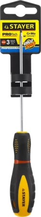 Отвертка STAYER "PROFI" "PROTech", двухкомп рукоятка, намагниченная, Cr-Mo, SL3,0x100мм 25131-03-10_z02 купить в Нижневартовске