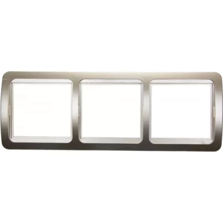 Панель СВЕТОЗАР "ГАММА" накладная, горизонтальная, цвет золотой металлик, 3 гнезда SV-54148-GM купить в Нижневартовске