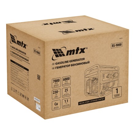 Генератор бензиновый MTX RS-9000, 7 кВт, 230В, ручной стартер купить в Нижневартовске