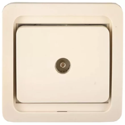 Розетка СВЕТОЗАР "ГАММА" телевизионная одинарная, цвет бежевый SV-54115-B купить в Нижневартовске