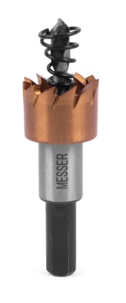 HSS-TiN коронка MESSER  19мм с центр. сверлом и толкающей пружиной для  лист. материала  до 2 мм ц/х купить в Нижневартовске