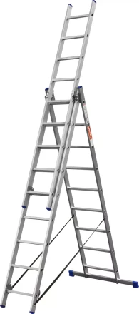Лестница ЗУБР универсальная, трехсекционная со стабилизатором, 9 ступеней 38831-09 купить в Нижневартовске