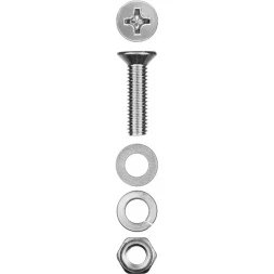 Винт (DIN965) в комплекте с гайкой (DIN934), шайбой (DIN125), шайбой пруж. (DIN127), M4 x 30 мм, 18 шт, ЗУБР 303456-04-030