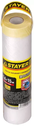 Пленка STAYER "PROFESSIONAL" защитная с клейкой лентой "МАСКЕР", HDPE, 9мкм, 1,4х15м 12255-140-15 купить в Нижневартовске