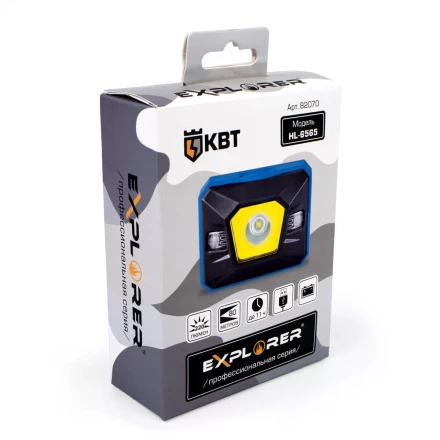 Фонарик налобный светодиодный со встроенным аккумулятором КВТ HL-6565 (82070) купить в Нижневартовске