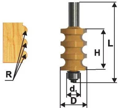 Фреза кромочная фигурная Ф223Х254 мм R32 мм хвостовик 12 мм 46427 купить в Нижневартовске