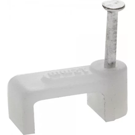 ЗУБР "МАСТЕР". Скоба-держатель для плоского кабеля, с оцинкованным гвоздем, 7 мм, 50 шт 45112-07 купить в Нижневартовске