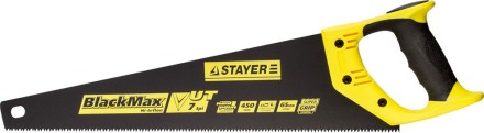 Ножовка универсальная (пила) STAYER BlackMAX 450 мм, 7TPI, тефлон покрытие, рез вдоль и поперек волокон, для средних заготовок, фанеры, ДСП, МДФ 2-15081-45 купить в Нижневартовске