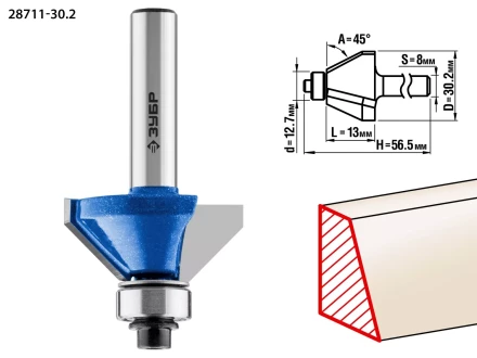 ЗУБР 30.2 x 13 мм, фреза кромочная калевочная (фасочная) №9, Профессионал (28711-30.2) купить в Нижневартовске