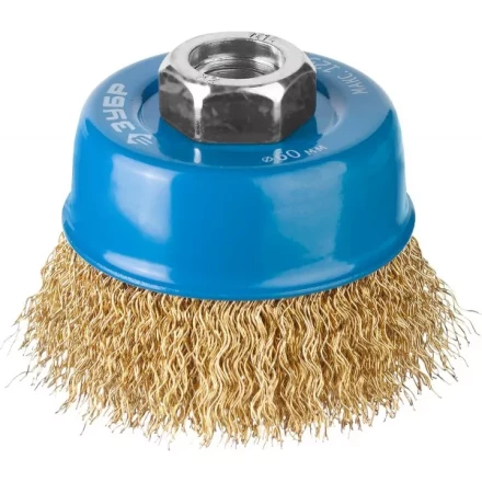 ЗУБР "ПРОФЕССИОНАЛ". Щетка чашечная для УШМ, витая латунированная стальная проволока 0,3мм, 60ммхМ14 3526-060_z02 купить в Нижневартовске