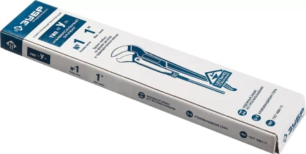 Ключ трубный рычажный ЗУБР "ПРОФЕССИОНАЛ", тип "S", изогнутые губки для труднодоступных мест, цельнокованный, Сr-V,  № 1, 1" 27336-1_z01 купить в Нижневартовске