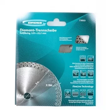 Диск алмазный ф125х22,2мм, тонкий, сплошной, мокрое резание GROSS 73053 купить в Нижневартовске
