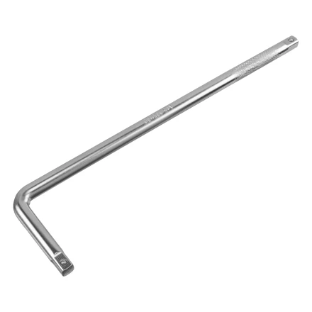 Вороток Г-образный, 375*100 мм, квадрат 1/2", CrV, матовый хром Denzel 14067 купить в Нижневартовске