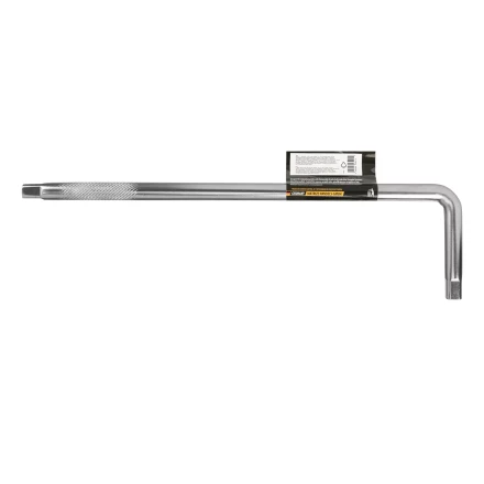 Вороток Г-образный, 375*100 мм, квадрат 1/2", CrV, матовый хром Denzel 14067 купить в Нижневартовске