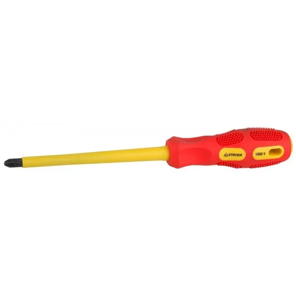 Отвертка STAYER "PROFESSIONAL" "MAX-GRIP" диэлектрическая, двухкомпонентная рукоятка, Cr-V, PH №3x150мм 25828-3-150 G купить в Нижневартовске