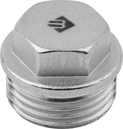Заглушка ЗУБР "ЭКСПЕРТ", 6-ти гранная головка с прижимной шайбой, никелированная латунь, наружная резьба, 1/2" 51299-1/2 купить в Нижневартовске