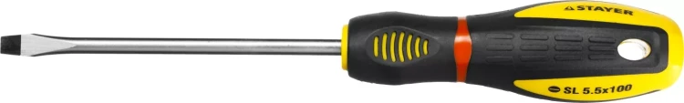 Отвертка STAYER "PROFI" "PROTech", двухкомп рукоятка, намагниченная, Cr-Mo, SL5,5x100мм 25131-05-10_z02 купить в Нижневартовске