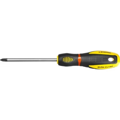 Отвертка STAYER "PROFI" "PROTech", двухкомп рукоятка, намагниченная, Cr-Mo, PH2x100мм 25132-2-10_z02