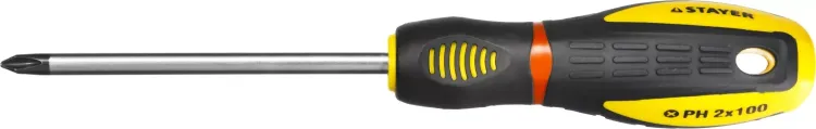 Отвертка STAYER "PROFI" "PROTech", двухкомп рукоятка, намагниченная, Cr-Mo, PH2x100мм 25132-2-10_z02 купить в Нижневартовске