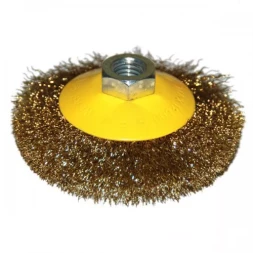 Щетка для УШМ М14/100 мм выгнутая сталь прямая Энкор 51561