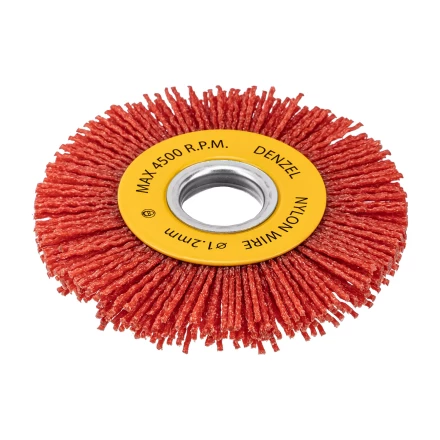Щетка для УШМ, 100 мм, плоская, нейлоновая щетина, посадка 22,2 мм Denzel 74437 купить в Нижневартовске
