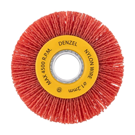 Щетка для УШМ, 100 мм, плоская, нейлоновая щетина, посадка 22,2 мм Denzel 74437 купить в Нижневартовске