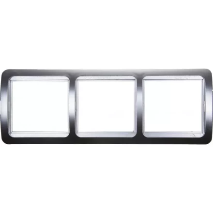 Панель СВЕТОЗАР "ГАММА" накладная, горизонтальная, цвет светло-серый металлик, 3 гнезда SV-54148-SM купить в Нижневартовске