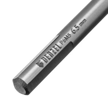 Сверло спиральное по металлу Denzel 6,5 x 93мм, Р6М5, Golden Tip, многогранная заточка, 718279 купить в Нижневартовске