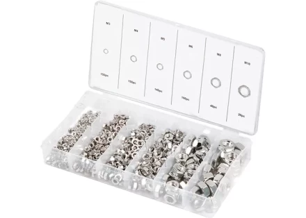 Набор гаек  М3 М4 М5 М6 М8 М10 600 предметов СИБРТЕХ 47615 купить в Нижневартовске