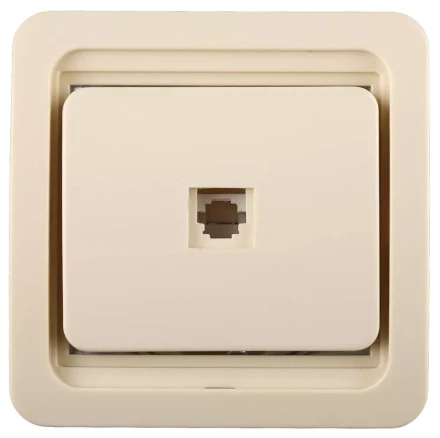 Розетка СВЕТОЗАР "ГАММА" телефонная одинарная, цвет бежевый SV-54117-B купить в Нижневартовске