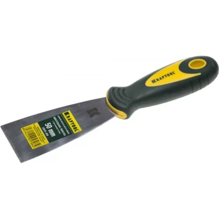 Шпательная лопатка KRAFTOOL с 2-компонент ручк, профилиров нержав полотно, 50мм 10035-050 купить в Нижневартовске