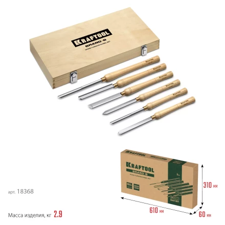 Набор профессиональных токарных резцов по дереву KRAFTOOL 18368 купить в Нижневартовске