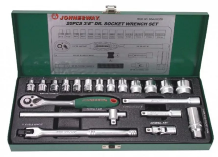 Набор головок торцевых 3/8"DR 6-23мм 20предметов S04Н3120S Jonnesway 47201 купить в Нижневартовске
