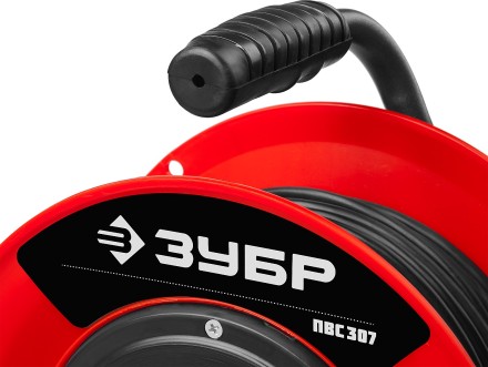 Удлинитель на катушке &quot;ПВС 307&quot;, 50 м, 2500 Вт, 4 гнезда, ПВС 3х0,75 кв мм, ЗУБР 55083-50 купить в Нижневартовске