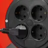 Удлинитель на катушке "ПВС 307", 50 м, 2500 Вт, 4 гнезда, ПВС 3х0,75 кв мм, ЗУБР 55083-50 купить в Нижневартовске