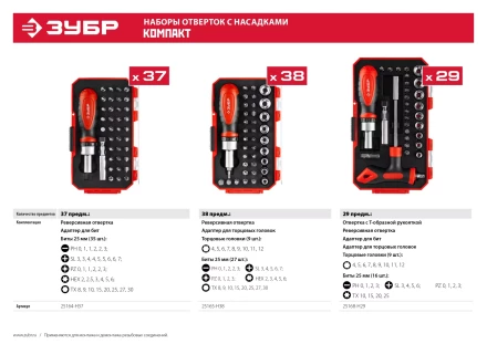 Наборы отверток с насадками серия МАСТЕР купить в Нижневартовске
